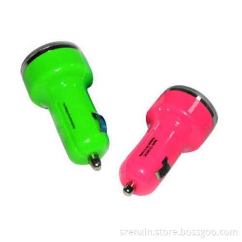 2A output dual USB ports in-car charger for iPhone 5, iPad and tabletsNew